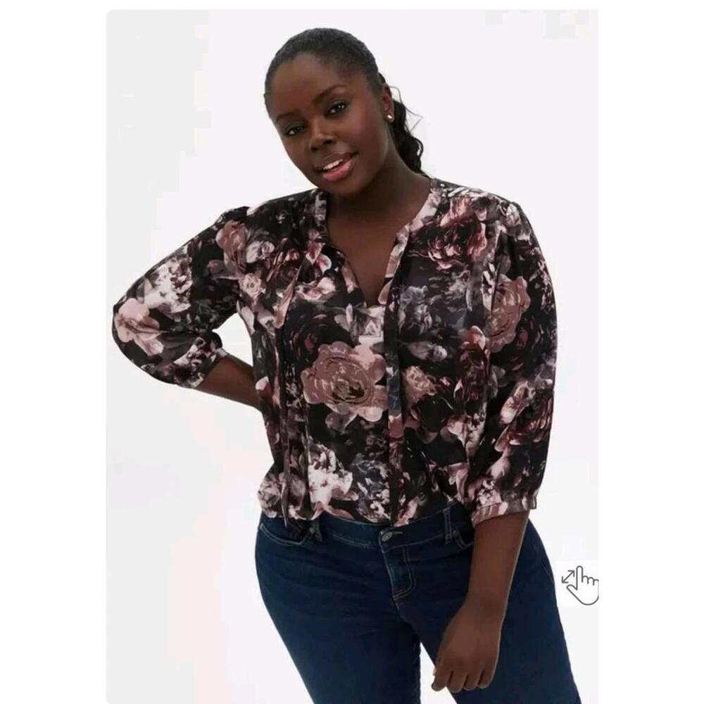 Torrid Georgette Bow Tie Blouse Size 2xl